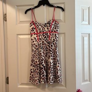 Parker xs silk leopard dress